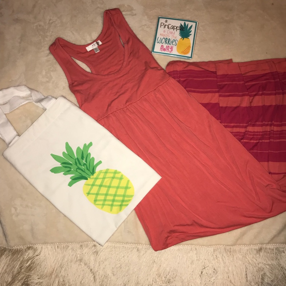 KENAR Coral Maxi Dress